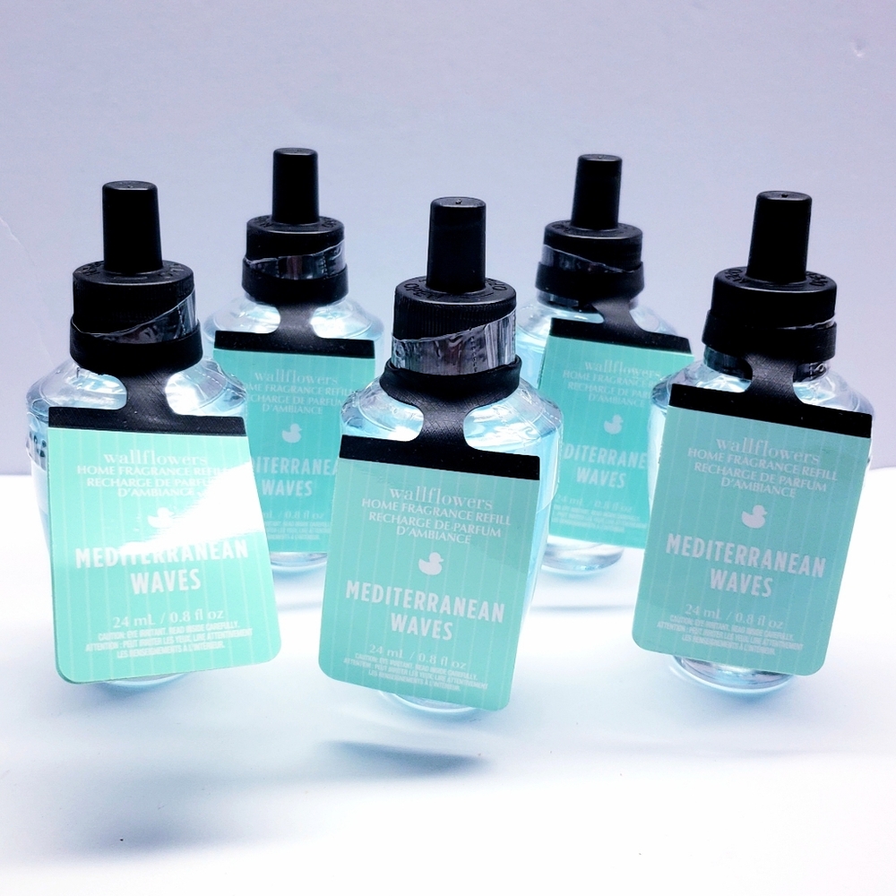 Bath & Body Works MEDITERRANEAN WAVES Wallflowers Fragrance Refill, 0.8 Oz(5pcs)